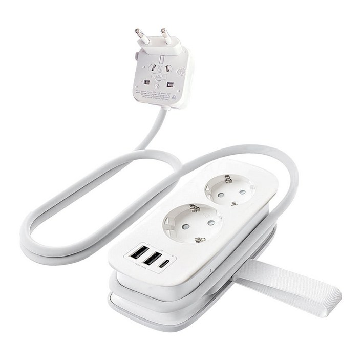 이쏘코리아 2500W 초고속 여행용 멀티탭 어댑터 2구3포트