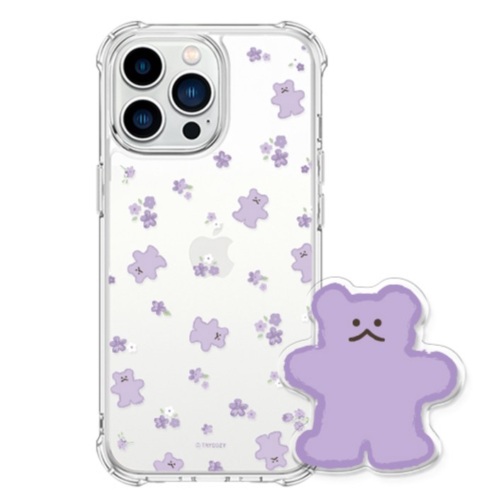 플라워 구미베어 갤럭시 아이폰 젤하드 휴대폰 케이스아크릴톡
