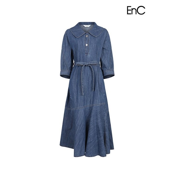 이앤씨 EnC 블루 빅 카라 데님 워싱 원피스 ENOJ32453A 이앤씨 EnC 블루 빅 카라 데님 워싱 원피스 ENOJ32453A