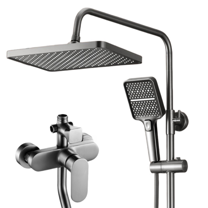 AUDOC 일체형 해바라기 샤워기 수전세트 욕실 샤워기 수전세트, 그레이, 1개