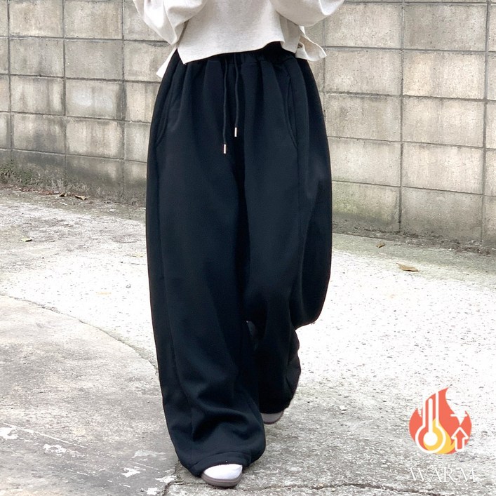 앤샵 여성용 기모 롱/숏 기장선택 벌룬 와이드 트레이닝 투웨이 밴딩 팬츠(3color)