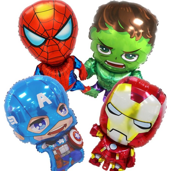 루미팝 마블히어로 풍선 은박 호일, 1세트, 혼합4종