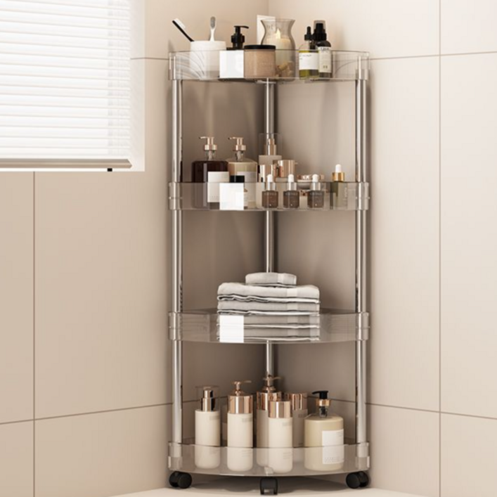 또또몰 무타공 욕실 다용도 이동식 코너 4단선반