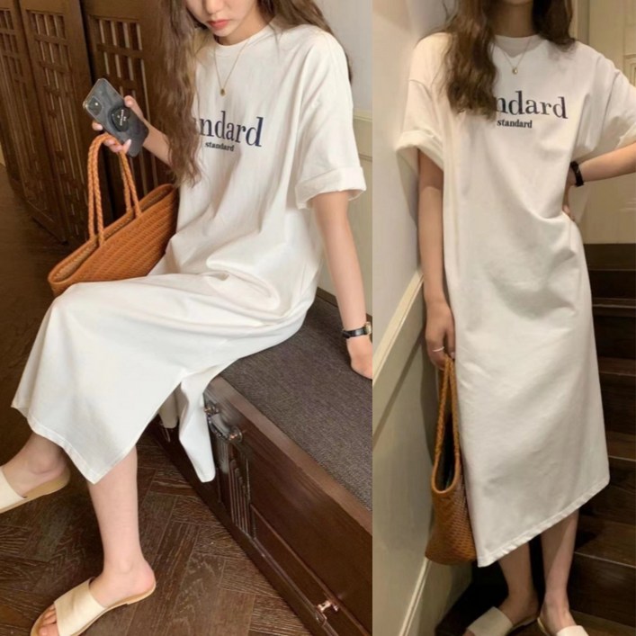 모아 M~4XL 롱원피스 반팔 빅사이즈