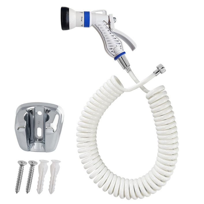 베란다 욕실 청소건 다기능분사기  7m 스프링 코일호스 세트
