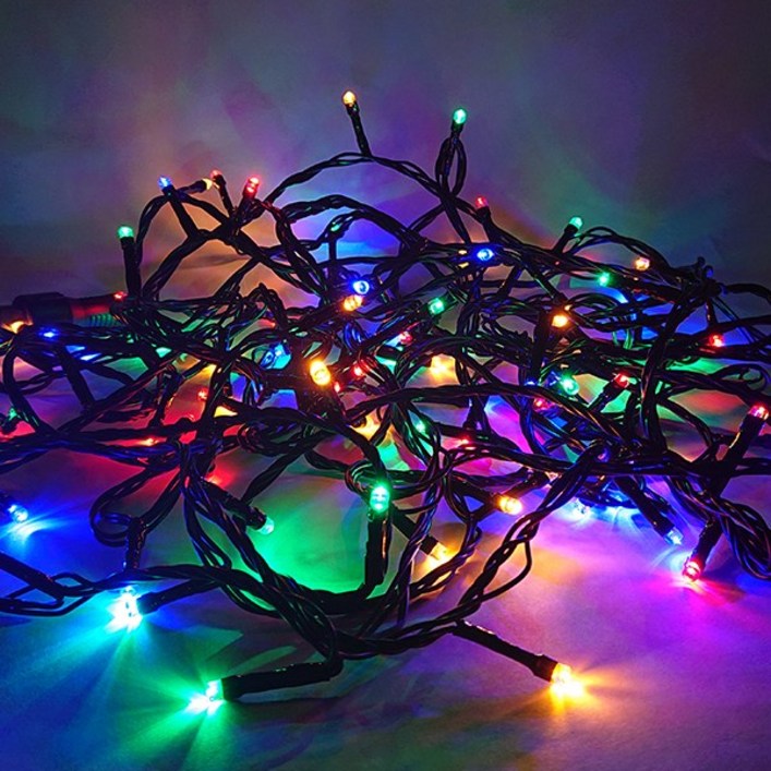 선세이브 LED 은하수 100구 검정선+정류기 세트 크리스마스 트리전구, RGB(4색) 7352988719
