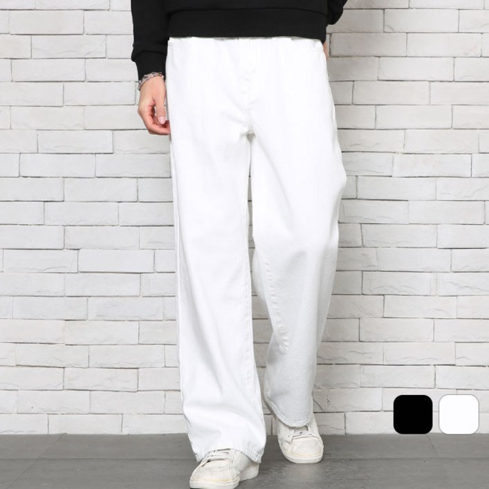 남성바지 프리미엄 2컬러 와이드 리파인드 코튼팬츠