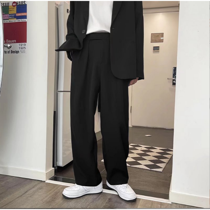 남자 사계절 데일리 밴딩 와이드 슬랙스 팬츠