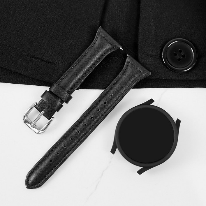 오르몽트 갤럭시 워치7 6 5 4 3 호환 슬림 라인 가죽 스트랩 시계줄 밴드 20mm