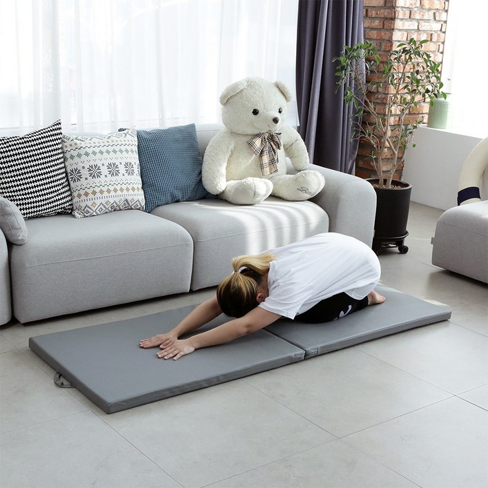 코트니아 PU원단 2단 접이식 요가 매트