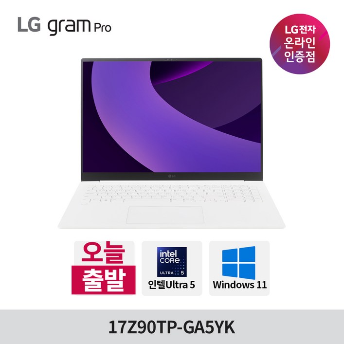 2025 LG그램 프로 17Z90TP-GA5YK 울트라5, 17Z90TP-GA5YK, WIN11 Home, 16GB, 512GB, 에센스 화이트