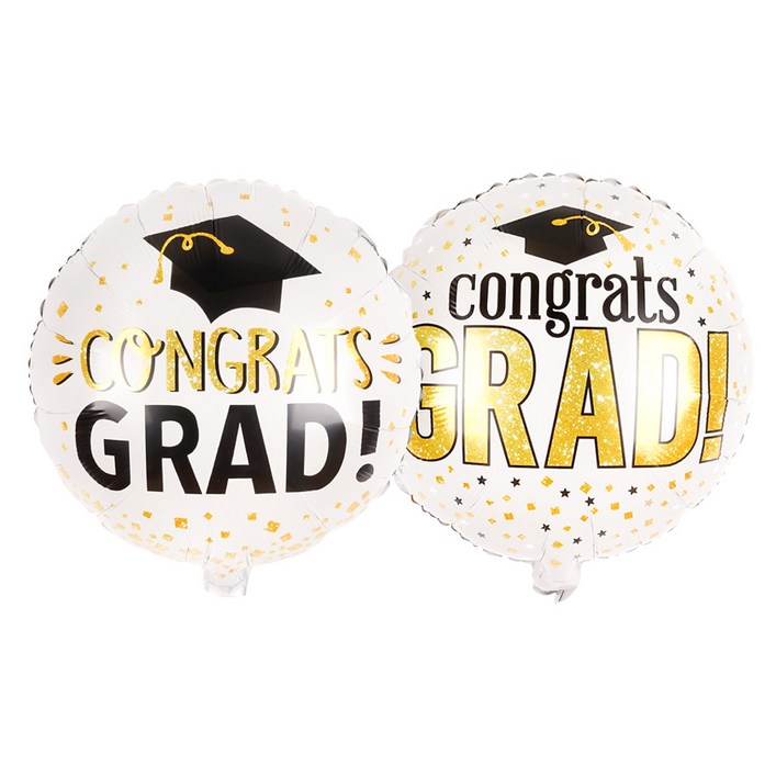 파티짱 졸업 풍선 모음 연말 신년 축하 파티 호일 은박 풍선, 졸업원형일반화이트