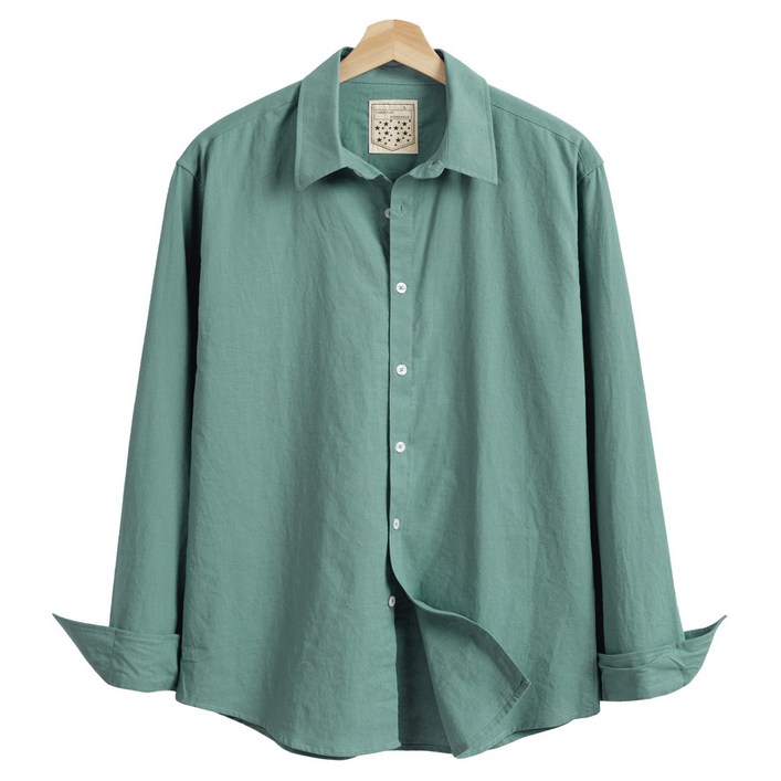 모니즈 95130 피그먼트 다잉 코튼 린넨 긴팔 셔츠 남방 빅사이즈 SHT280