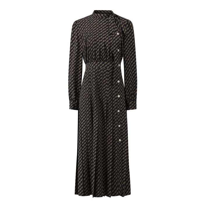 국내백화점 모조 하이넥 쉬폰 원피스