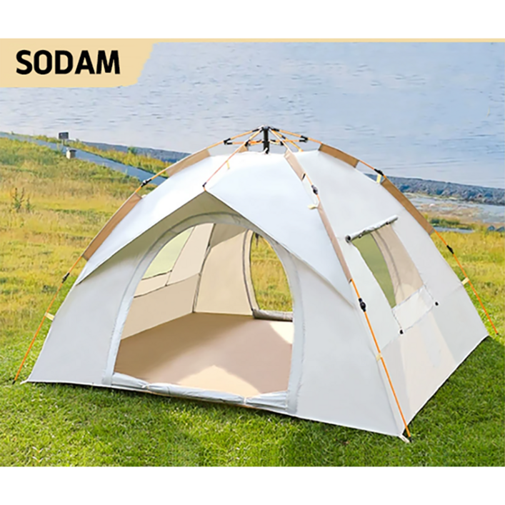 SODAM 아웃도어 원터치 텐트 3~4인용 초간편 설치 캠핑텐트, 3-4 인용