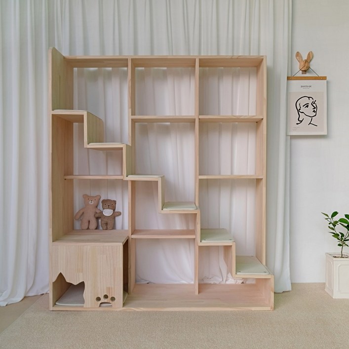 고양이서가 집사5호 책장 원목 캣타워 고양이캣타워, 1개