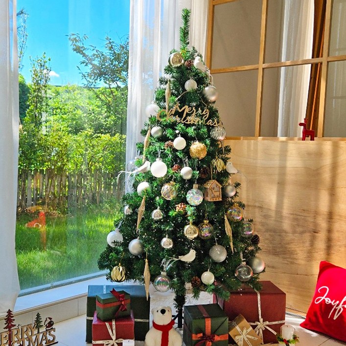 디에스트리 크리스마스트리 160cm 나무+전구+장식 풀세트