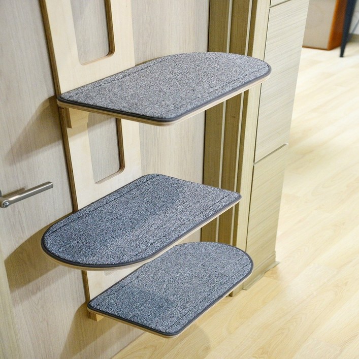 우드팟 고양이 프리미엄 분리형 문걸이 캣타워세트그레이, 자작, 1개