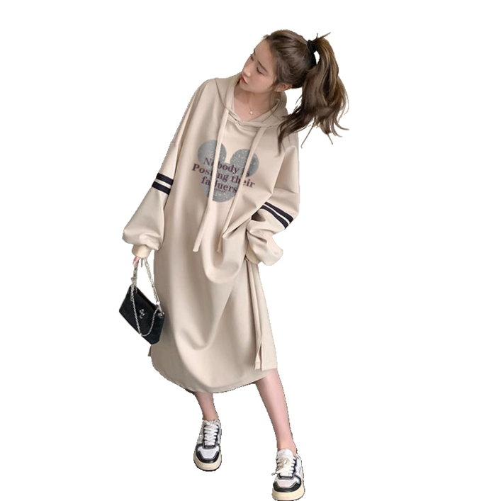 여성용 긴팔 일자형 원피스 빅 사이즈 환절기 원피스 뉴타임즈 1230YD21M