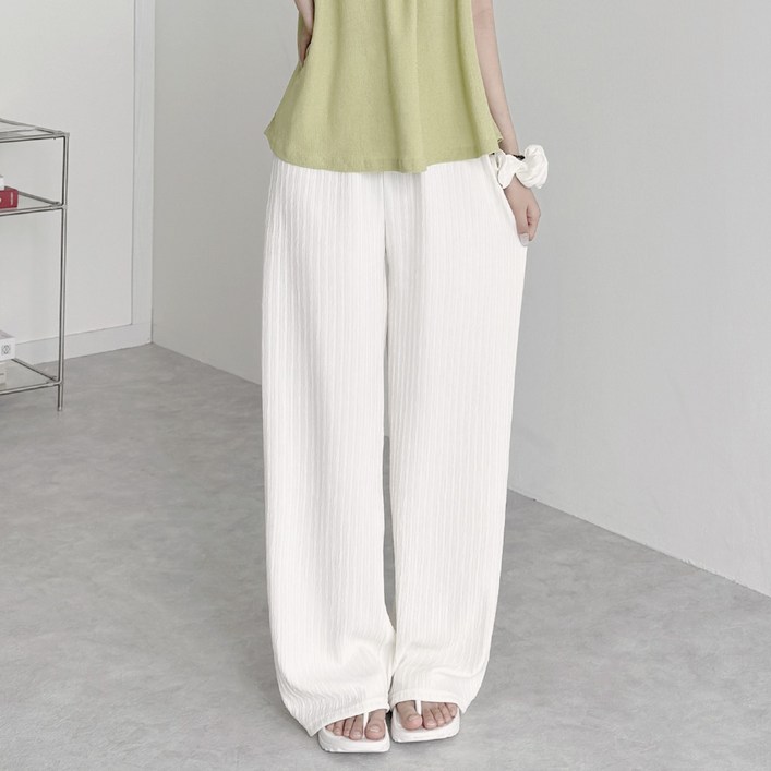기획특가쿨링원단 요거트 쫀쫀 쿨링 원단 밴딩 찰랑 일자 팬츠