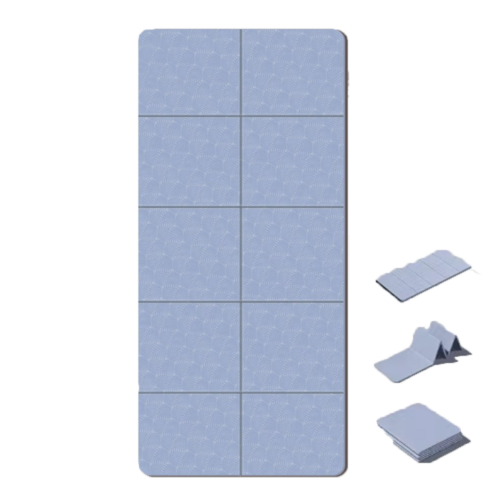 접이식 요가 매트 두꺼운 183x80x8 넓은 스트레칭 낮잠 점심 간편 헬스 휴대용 소음방지 매트, 1개, 푸른색