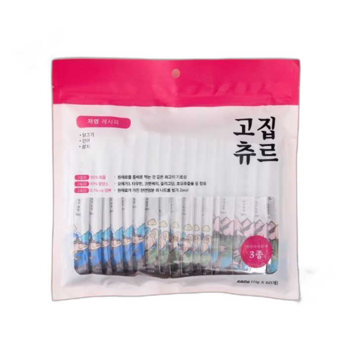 펫프렌즈 저염레시피 고집츄르 고양이 닭연어참치 버라이어티 x60p