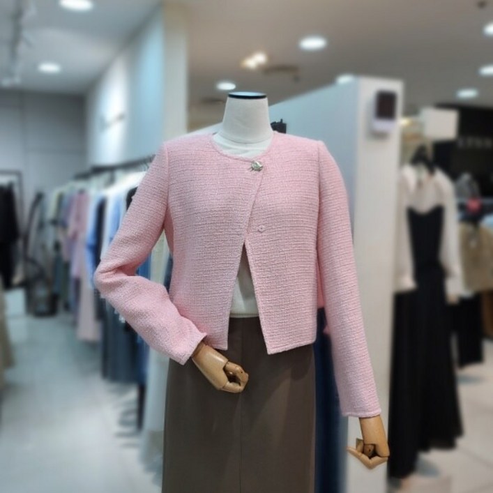 잇미샤 잇미샤  라운드넥 버튼 트위드 자켓ITO9WJK310DG