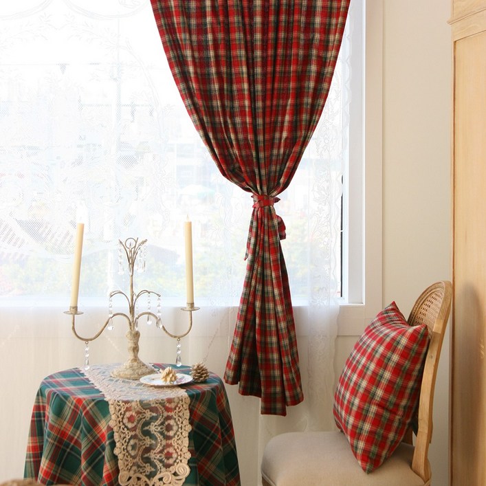 맞춤제작클래식체크 커튼