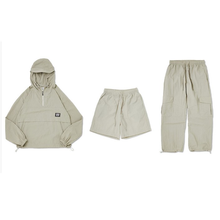 [피핀] 남녀공용 후드 아노락 3피스 풀 셋업 #CSOs-003-1