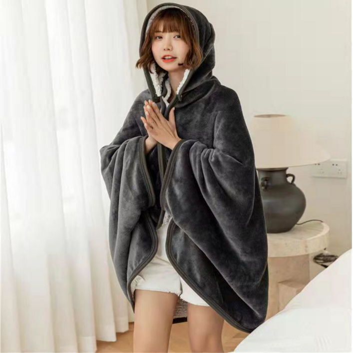 캠핑 후드담요 두꺼운 방한 입는담요 감성캠핑 따뜻한