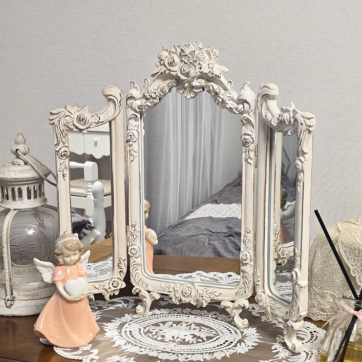 프렌치 앤틱 거울 파티션 화장대 고급 거울