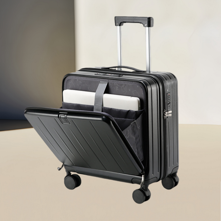 Travory  18인치 기내용 캐리어 컵홀더 노트북 앞포켓 스마트 미니 여행 가방
