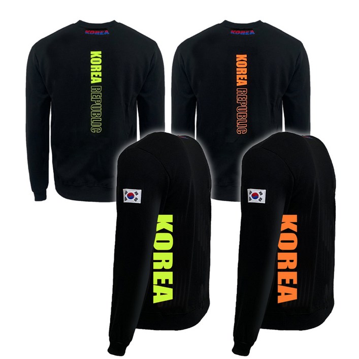 코리아 형광 맨투맨 시리즈 택1 빅사이즈 운동복 남여공용