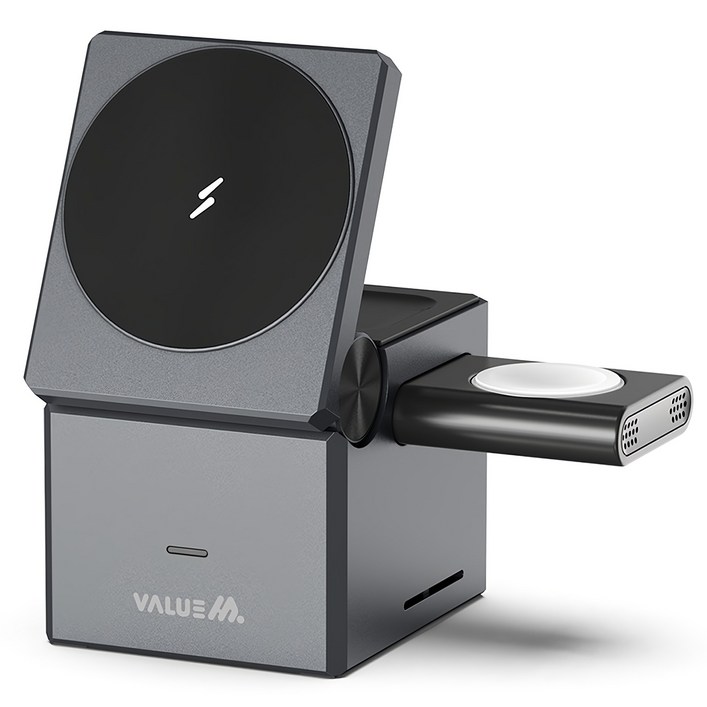 밸류엠 큐브 3in1 맥세이프 고속 무선 충전기