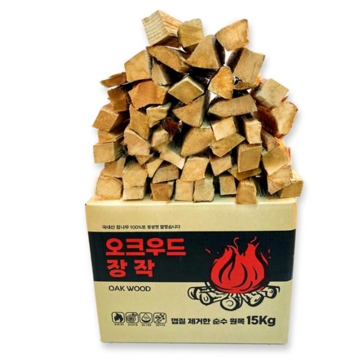 정성껏 말린 캠핑 불멍 장작 10kg 국내산 참나무 100 낮은 수분 함유 10 이하 오크나무 마른장작 땔감, 1개