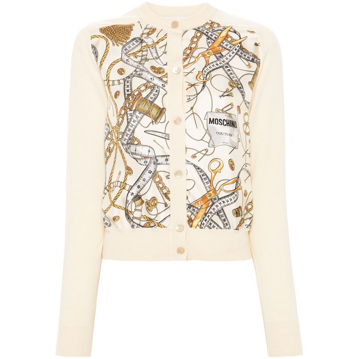 모스키노 로고 프린트 가디건