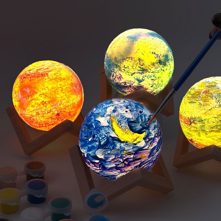5000 나만의 행성 무드등 만들기 1개 랜덤 - 댜앙한 재료 DIY 집중력 과학 미술놀이 만들기키트