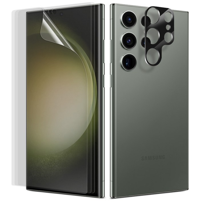 다이아큐브 갤럭시S23울트라 유리코팅 하이브리드 액정보호필름카메라렌즈 필름 1매, 가이드핀 간편부착, 3개입