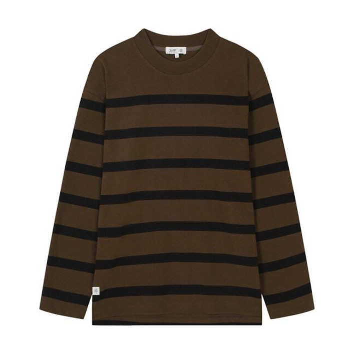 지이크 보더 코튼 크루넥 티셔츠 카키 PHIBH8504