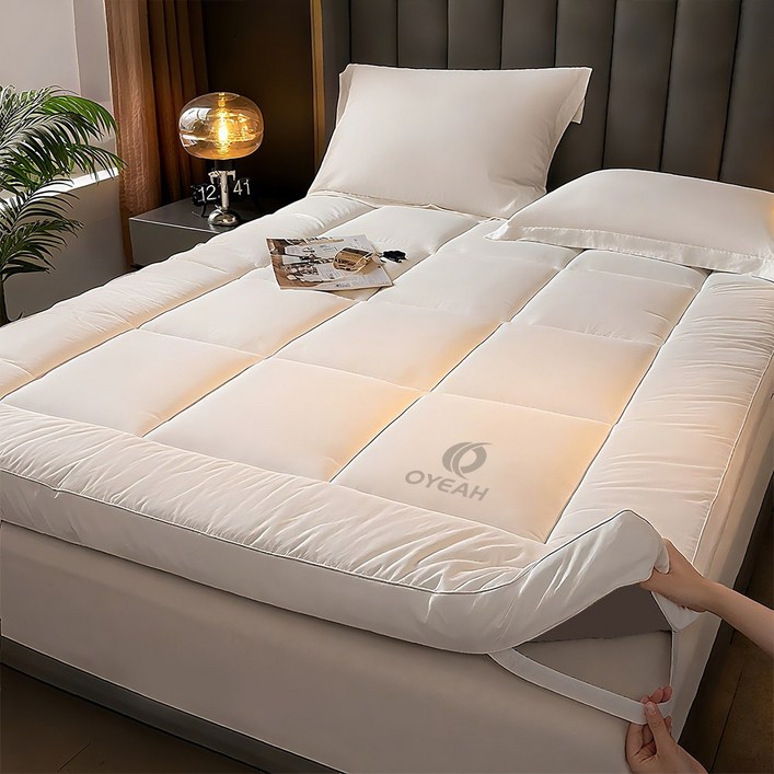 OYEAH 통세탁 사계절 푹신하고 두꺼운 침대 토퍼
