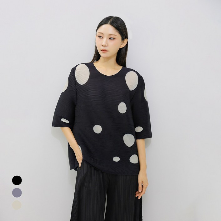 플라라 88까지플리츠썸머도트블라우스PK5MBL016A