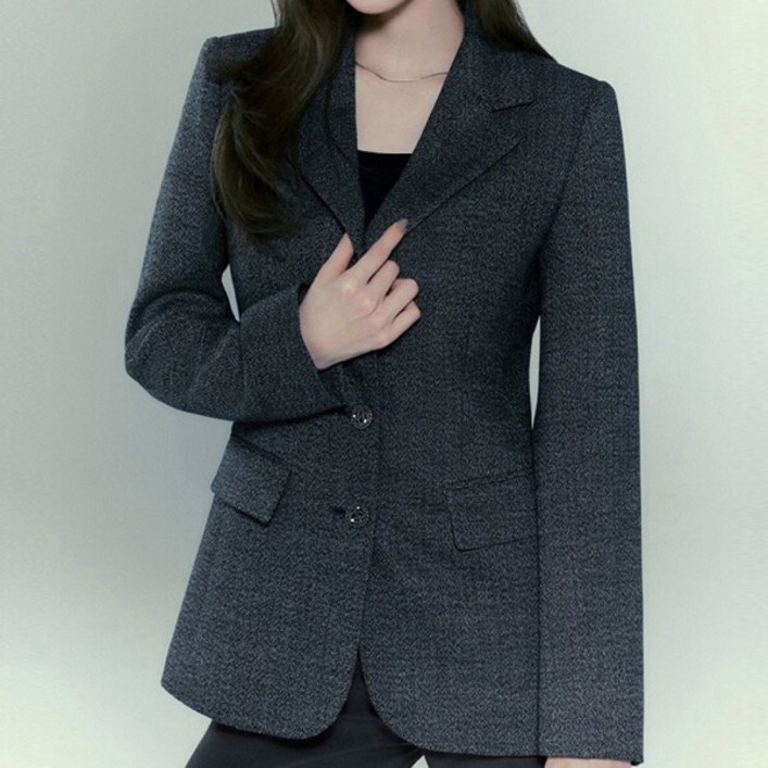 더엣지 여성 트위드 조직 콤비 자켓 WYJK2G01