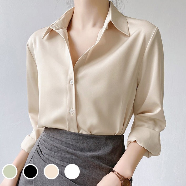 여성 셔츠 링클프리 정장 블라우스 남방 긴팔