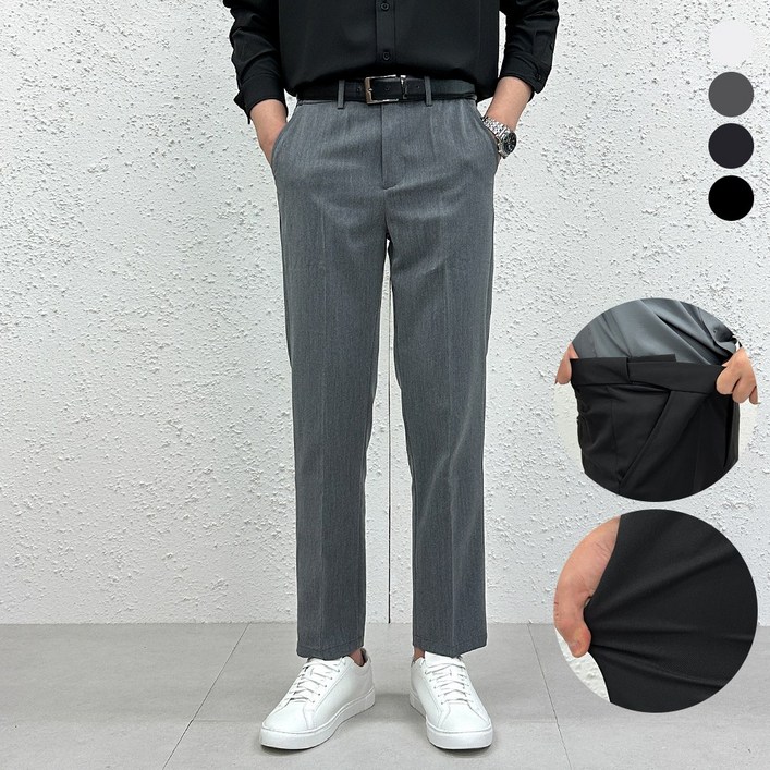 더맨쉽 남자 링클프리 스판 시크릿밴드 슬랙스 정장바지 9부 10부 출근룩 데일리 S~3XL 빅사이즈 ABTCP16013