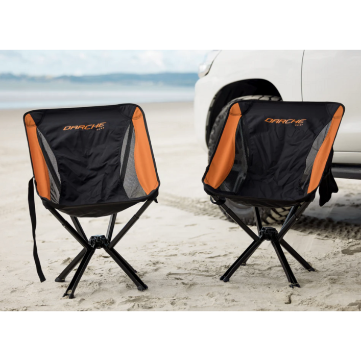 다치 고고 접이식 캠핑의자 휴대용 야외 레저 의자, 2개, 블랙오렌지포인트