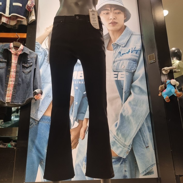 잠뱅이 여성 신상 사계절 어디에나 이쁜핏라인 신축성너무편한 쫀쫀 슬림부츠컷 블랙청바지 AN5DNE973BV