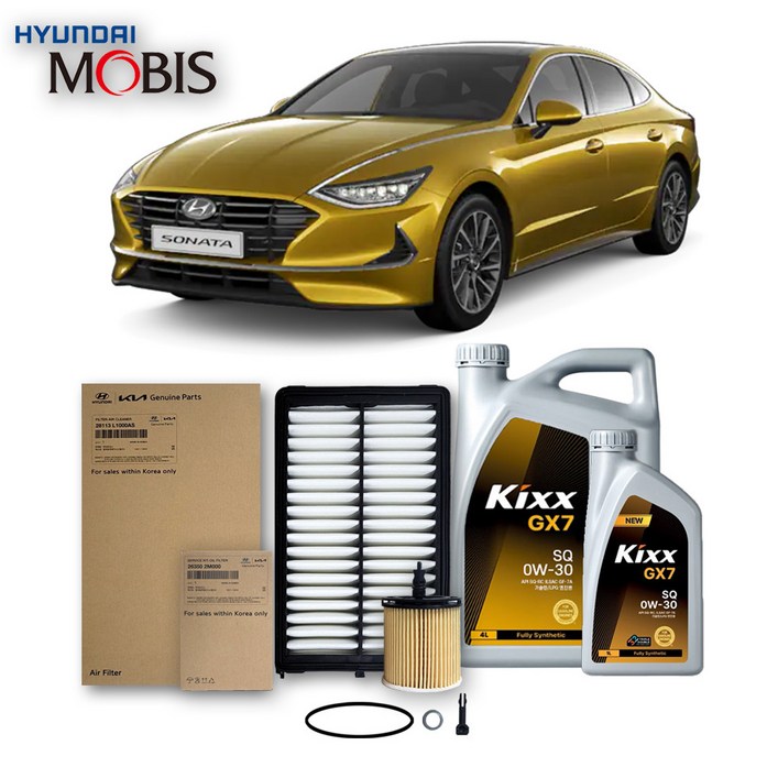 쏘나타 DN8 1.6 터보 가솔린 19년식 이후 킥스합성유순정필터세트 0W30, 1개