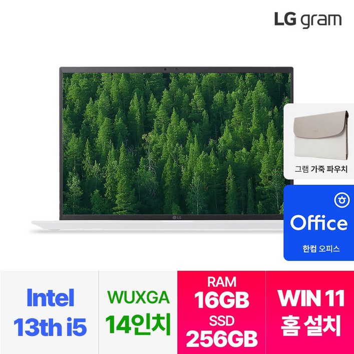 LG전자 최신 그램 14인치 인텔 i5 13세대 윈도우11 16GB 256GB, 14ZD90RUGX56K, WIN11 Home, 16GB, 256GB, 화이트