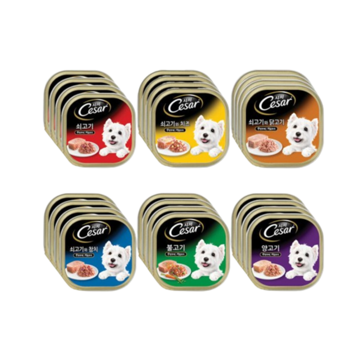 mars 시저 혼합 반려견 주식캔 혼합구성 100g 캔