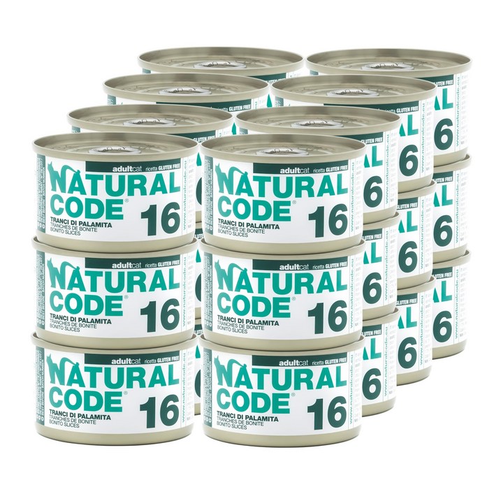 내추럴코드 이탈리아 고양이 캔 습식사료, 24개, 85g, 16 가다랑어 슬라이스